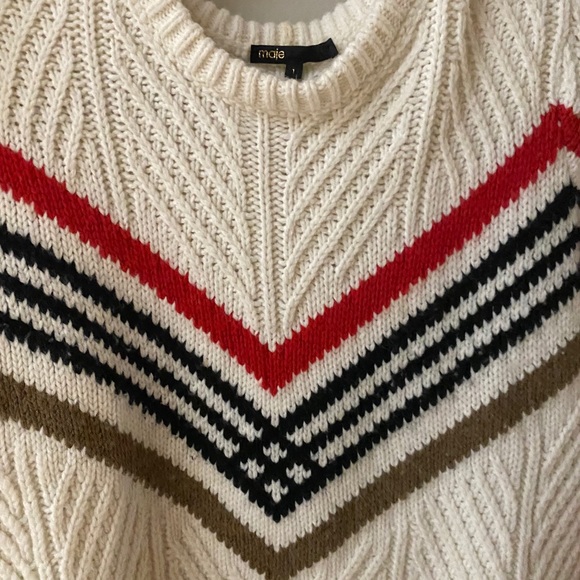 Maje Sweaters - MAJE Mimosa Striped Openwork Sweater